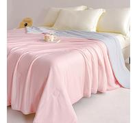 zoocco Cooling Blanket Queen Size - Double Sided Cooling Blankets for Hot Sleepers, Lightweight Soft Breathable Summer Blanket for Night Sweats (Pink,200 * 230cm)
