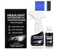 zoocco Headlight Restoration Kit Car Headlight Cleaner Restorer Clear Coat for All Vehicles Remove Oxidation Clear Foggy Headlights Restore Clarity Improve Night Driving Visibility (1 Sets)