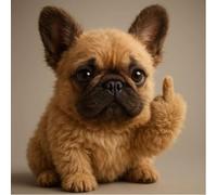 zoocco Middle Finger Stuffed Animal, Cute Rebellious Plush for Stress Relief, Funny Middle Finger Plush Animal for Desk Decor Gag Gifts for Friends (Dog)