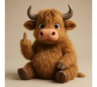 zoocco Middle Finger Stuffed Animal, Cute Rebellious Plush for Stress Relief, Funny Middle Finger Plush Animal for Desk Decor Gag Gifts for Friends (Bull)