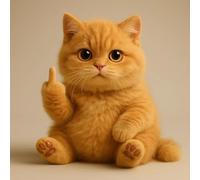 zoocco Middle Finger Stuffed Animal, Cute Rebellious Plush for Stress Relief, Funny Middle Finger Plush Animal for Desk Decor Gag Gifts for Friends (Cat)