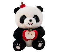 zoocco Paudy Panda Emotional Support Plush, Ultra-Soft Panda Plush for Stress Relief & Comfort, Realistic Stuffed Animal Hug Toy, Gifts for Adults & Kids (Apple,25CM)