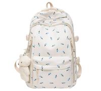 zoocco Strawberry Backpack for Girls, Cute Preppy Backpack with Plush Charm, Aesthetic School Bag for Teen Girls and Travel (orchid)