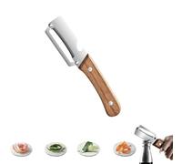 zoocco Zero Snag 2-in-1 Vegetable Peeler - Multifunctional Kitchen Tool with Wooden Handle & Bottle Opener (1pc)