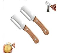 zoocco Zero Snag 2-in-1 Vegetable Peeler - Multifunctional Kitchen Tool with Wooden Handle Premium Stainless Steel Blade | Effortless Peeling | Ergonomic Grip | Built-in Bottle Opener (2pc)