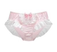 ZooChest Women's Knickers Cute Silk Panties Soft Breathable Stretch Frilly Knickers for Women Ladies Full Briefs Seamless Underwear Sissy Panties Multi Colored Choice Pink Panties L