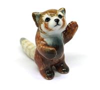 ZOOCRAFT Ceramic Red Panda Figurine Animal Standing Craft Miniature Collectible Porcelain DIY Gift