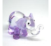 ZOOCRAFT Hand-Blown Glass Elephant Figurine, Artisan Lampwork Sculpture for Bookshelf & Desk - Handcrafted Gift for Elephant Lovers, Wildlife Enthusiasts & Boho Decor Fans