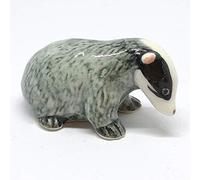 ZOOCRAFT Tiny Ceramic Badger Figurine Craft Miniature Collectible Porcelain Animal Zoo