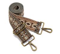 ZOOEASS Bronze Buckles Purse Strap, 2'' Wide Crossbody Handbag Bag Straps Adjustable Replacement Shoulder Strap Vintage Embroidery Guitar Style(5CM-Color9)