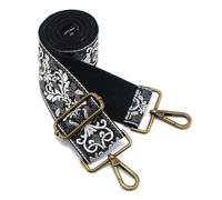ZOOEASS Bronze Buckles Purse Strap, 2" Wide Crossbody Handbag Strap Adjustable Replacement Shoulder Strap Vintage Embroidery Guitar Style(5CM-Color16)