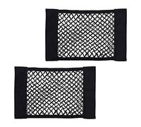ZOOENIE 2 Piece Car Boot Mesh Bag Universal Mesh Pocket with Velcro Car Seat Boot Net Boot Net Organiser for Universal Car/SUV Boot Net Luggage Net