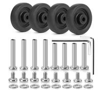 Zoofen 4 Pcs Luggage Wheels Replacement 50x15mm Rubber Black Wear-Resistant Repair Wheels for Luggage (ZPF01)