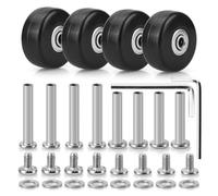 Zoofen 42 x 18mm Luggage Replacement Wheels 4 Pcs Rubber Suitcase Replacement Wheels Wear-Resistant Repair Wheels for Luggage