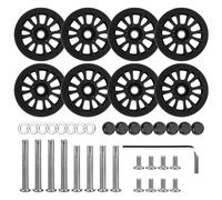 Zoofen 8 Pcs Luggage Replacement Wheels 50 x 11mm Double Luggage Wheels Rubber Suitcase Replacement Casters(Black)