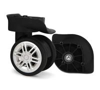 Zoofen Luggage Wheels Replacement 1 Pair Luggage Repair Wheels Suitcase Roller Trolley Caster with 4 Screw Holes(ZA81)