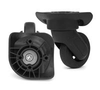 Zoofen Luggage Wheels Replacement 2 pcs Suitcase Replacement Wheels Wear-Resistant Luggage Carry On Spinner Wheels with 4 Screw Holes, Black, ZA-84C