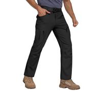 Zoofly Mens Hiking Pants Lightweight Nylon Stretch Cargo Work Pants for Men Waterproof with Pockets, Black, 42W x 34L