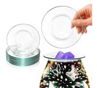 ZOOFOX 10 Pack Replacement Glass Dish For Oil Burner and Wax Warmer, 12cm/ 4.7" Round Wax Melt Liners, Leakproof Reusable Candle Warmer Container for Scented Wax Aroma Therapy Lamp, Fits Most Wax