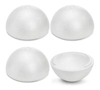 ZOOFOX 4 Pack Styrofoam Half Sphere, Large Hollow Half Ball for DIY Crafts, White Foam Dome for Art Supplies, 7.6 Inch