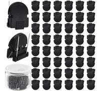ZOOFOX 50 Pieces Cubicle Clips, Plastic Stainless Steel Push Pin Clips Cubicle Hangers for Fabric Walls, Fabric Panel Cubicle Accessories for Hanging Photos, Notes, Memos, Data Cables, Standard Size