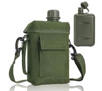 ZOOFOX Tactical Water Bottle with Sleeve, Half Gallon Large Military Canteen with Strap, Plastic Army Canteen for Hiking Backpacking Camping Survival