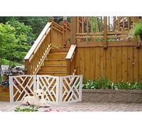Zoogamo 3 Panel White Wood Crisscross Top Dog Pet Gate - Durable Lightweight Extra Wide Wooden Expandable & Folding Home/Indoor/Outdoor 45" W x 19" H Dog Safety Fence