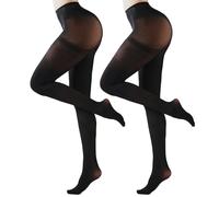 zoogobee Women Sheer Tights High Waist Tights Tummy Control Pantyhose Sexy Shaping for Casual Shopping Soft Comfy 2 Pairs 2 Colors (UK, Alpha, One Size, Regular, Regular, black)