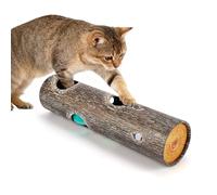ZOOGUD Interactive Cat Toy Roller, Simulate Tree Trunks Puzzle Toys for Cats Indoor, 6 Hole Self Play Game for Kitten, Fun Exercise Hide Moving Toys for Bored Cat Encourages Hunting Instincts