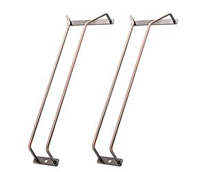 zoohot 14-Inch Wine Glass Rack - Under Cabinet Stemware Wine Glass Holder Glasses Storage Hanger Metal Organizer for Bar Kitchen Red Copper (1 Rows, 2 Pack)