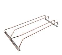 zoohot 40.5cm Copper Wine Glass Rack, Stemware Rack, Wire Hanging Rack, Under Cabinet Metal Wine Glass Holder (2 Rows, 1 Pack)