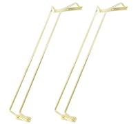 Zoohot 40.5cm Gold Wine Glass Rack, Stemware Holder, Wire Hanging Under Cabinet Metal Glass Holder 2 Pack