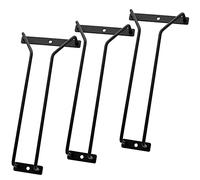 zoohot 9.6-Inch Wine Glass Rack - Under Cabinet Stemware Wine Glass Holder Glasses Storage Hanger Metal Organizer for Bar Kitchen Black (1 Rows, 3 Pack)