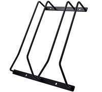 zoohot 9.6-Inch Wine Glass Rack - Under Cabinet Stemware Wine Glass Holder Glasses Storage Hanger Metal Organizer for Bar Kitchen Black (2 Rows, 1 Pack)