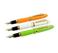 zoohot Jinhao 159 Fountain Pen Gold Trim Medium Nib Heavy Pen 3 Pieces in 3 Colors