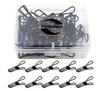 Zoohot Pack of 25 Black Small Metal Clips - Multi-Purpose Clothesline Utility Clips
