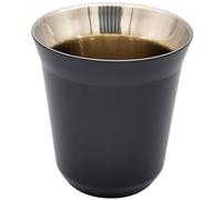 zoohot Stainless Steel Espresso Cup Double Wall Demitasse Cups 5.41oz/160ml (Black)