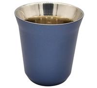 zoohot Stainless Steel Espresso Cup Double Wall Demitasse Cups 5.41oz/160ml (Dark Blue)