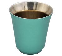 zoohot Stainless Steel Espresso Cup Double Wall Demitasse Cups 5.41oz/160ml (Green)