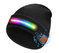 ZOOI Gifts for Men, Father s Day Gifts from Daughter Son, Gadgets Birthday Gift for Men Dad, LED Bluetooth Beanie Hat, Gifts for Men Who Have Everything, RGB LED Bluetooth Beanie Hat Black
