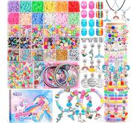 ZOOI Gifts for Teenage Girls, Friendship DIY Beads Bracelet Making Kit, Unicorn Gifts for Girls Birthday Presents 8-12 Girls Charm Jewelry Making Kit Girls, Easter Gifts for Kids, Girls Toys Age 6-13