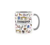 Zookeeper Mug - Humorous Zoo Worker/Animal Keeper Funny Novelty Gift - Tea/Coffee Hot Drinks Grey Ceramic Cup Present