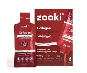 Zooki 11,000mg Super Strength Marine Collagen Liquid Sachets | Hydrolysed Peptides | Ultimate Skin, Hair, Nails, Joints, Bones & Muscles Support (Sou