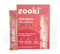 Zooki Electrolytes+ Skin Radiance, Pomegranate Lemon, 30 Servings | Hydration electrolyte sachets, sugar-free, Damasty rose extract, melon extract, B vitamins, vitamin C, skin radiance support
