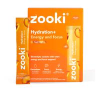 Zooki Hydration+ Energy & Focus Peach Flavour 4.7g 30 Sachets 30 Sachets