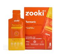 Zooki Liposomal Curcumin 750mg Liquid Sachets, Tangerine, 14 Servings | High-strength turmeric curcumin supplement, liposomal liquid sachets, antioxidant support, vegan, tangerine flavour