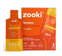 Zooki Liposomal Curcumin 750mg Liquid Turmeric Sachets, High Strength Turmeric Curcumin Supplement, Antioxidant Support, Vegan Liposomal Curcumin Liquid Turmeric (Tangerine Flavour, 30 Servings)
