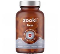 Zooki Liposomal Iron Glycinate 100mg, 30 Vegan Capsules | High-strength iron glycinate supplement, energy, red blood cell and immune support, vegan iron capsules for women and men