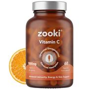 Zooki Liposomal Vitamin C 1000mg, 60 Vegan Capsules, 30 Servings | High-strength vitamin C supplement, immune system, collagen, energy and skin support, vegan liposomal capsules