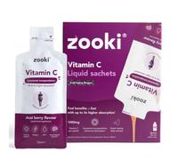 Zooki Liposomal Vitamin C 1000mg Liquid Sachets, Acai Berry, 30 Servings | High-strength vitamin C supplement, 4x higher absorption, immune and energy support, award-winning taste, sugar-free, vegan